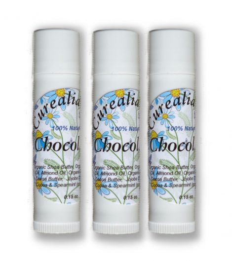 natural lip balm, chocolate lips, curealia lip balm, beeswax lip balm,